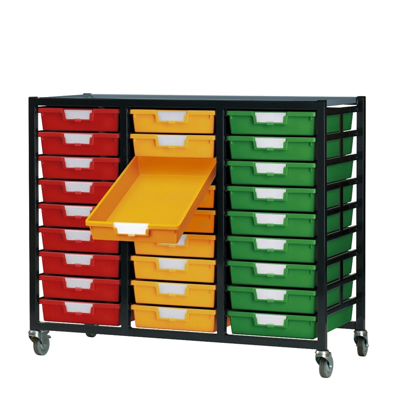 Metal Racks with Plastic Storage Trays