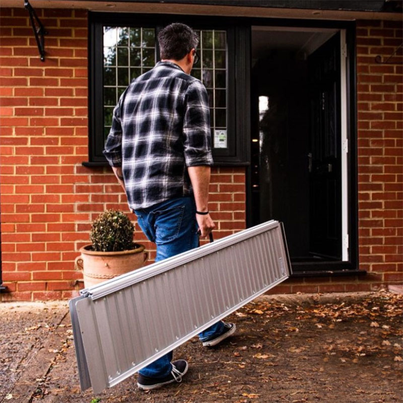 Metro portable aluminium access ramp folded