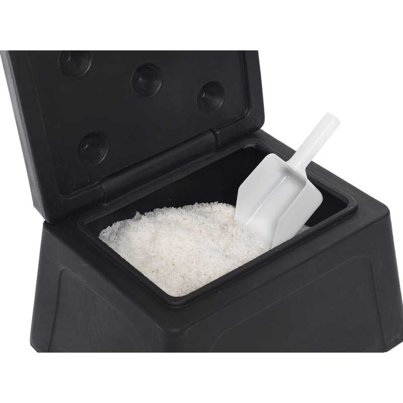 30L grit bin and 10kg white de-icing salt