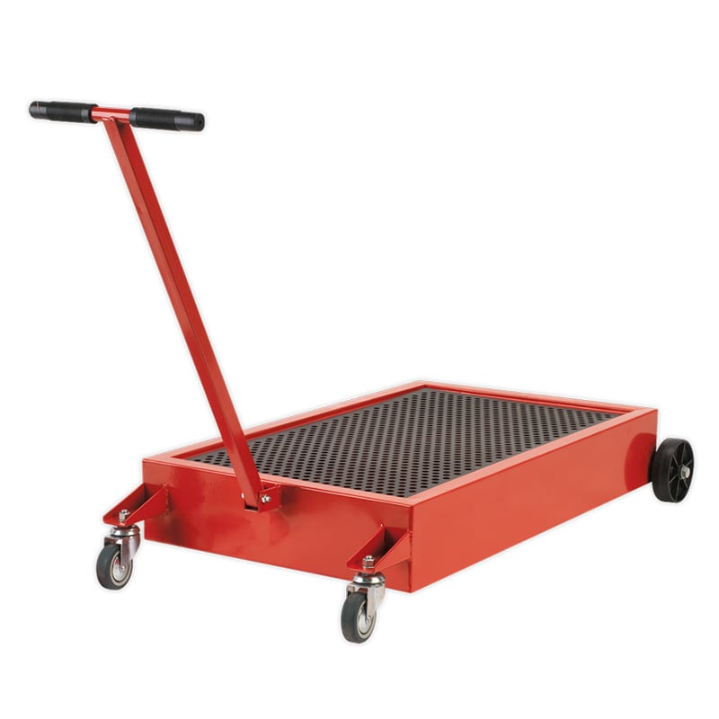 Sealey 64L Low Level Oil Drainer Pan Trolley