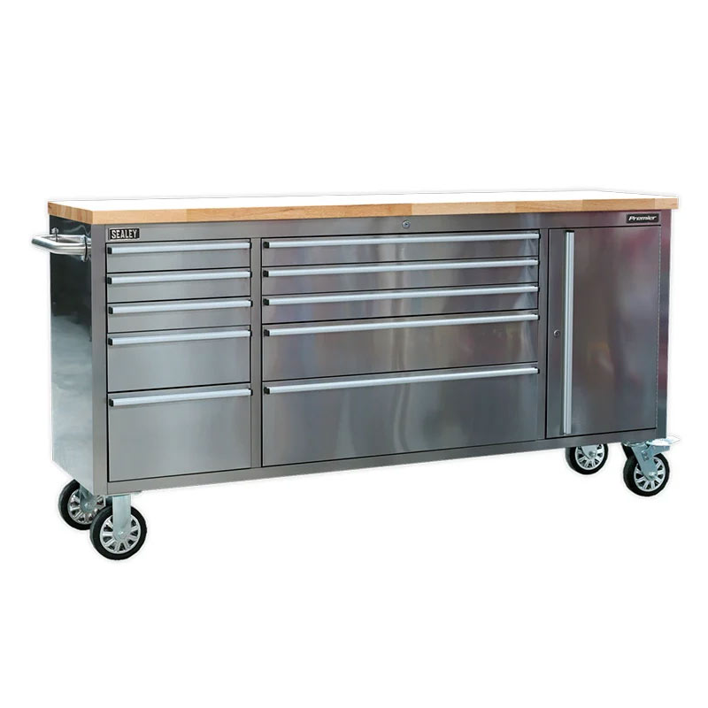 Mobile Stainless Steel Tool Chest with Drawers