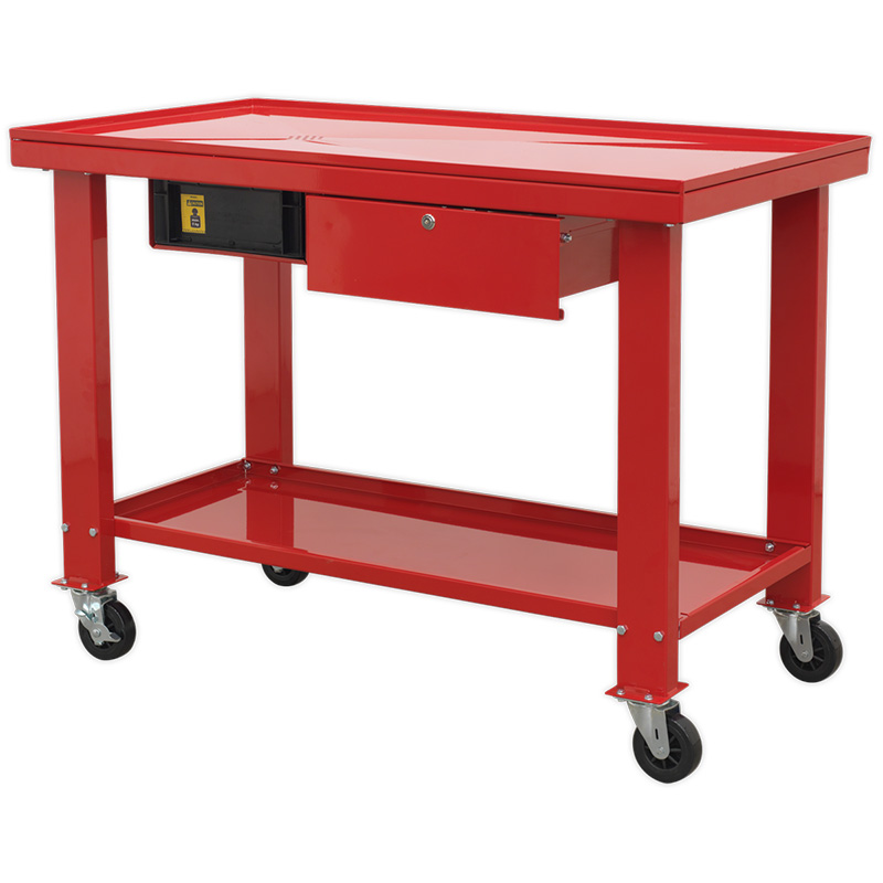 Mobile Steel Workbench for Engine Repair