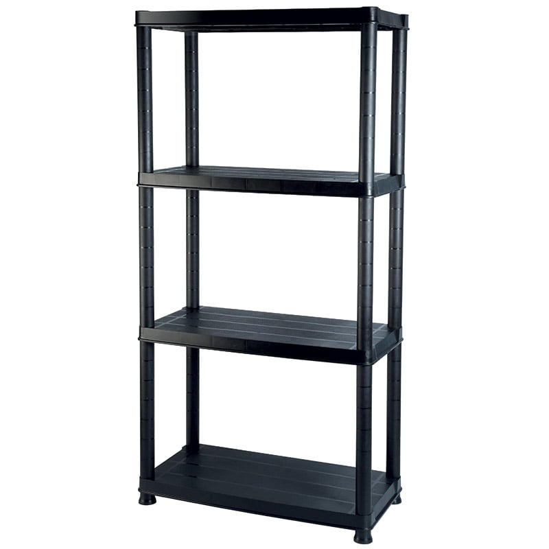 Modular Black Plastic Shelving - 50kg per Shelf