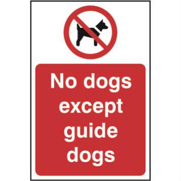 No Dogs Except Guide Dogs Sign