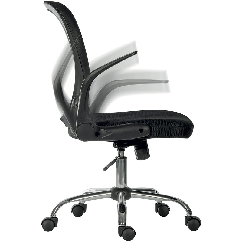 Operator chair with flip-up arms