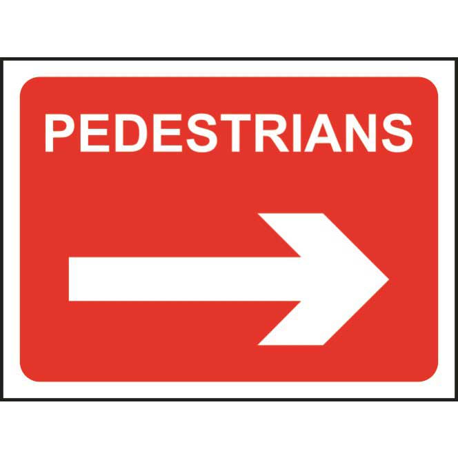 Pedestrians Roll-up Sign With Arrow Right