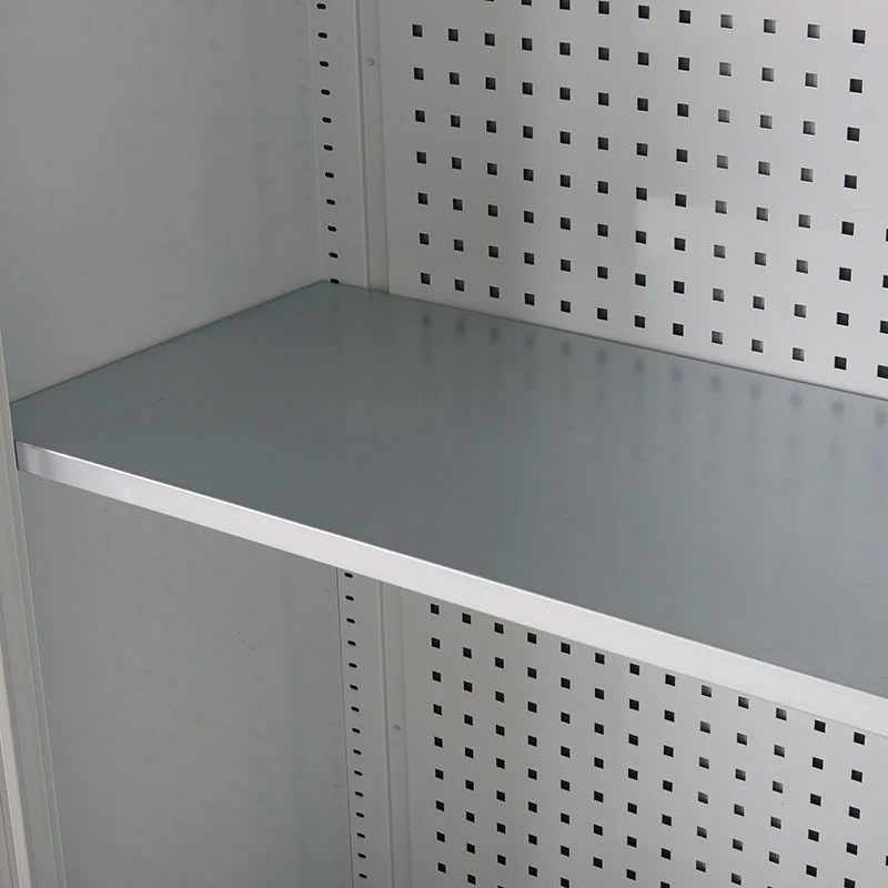 Steel shelf within perfo tool cupboard