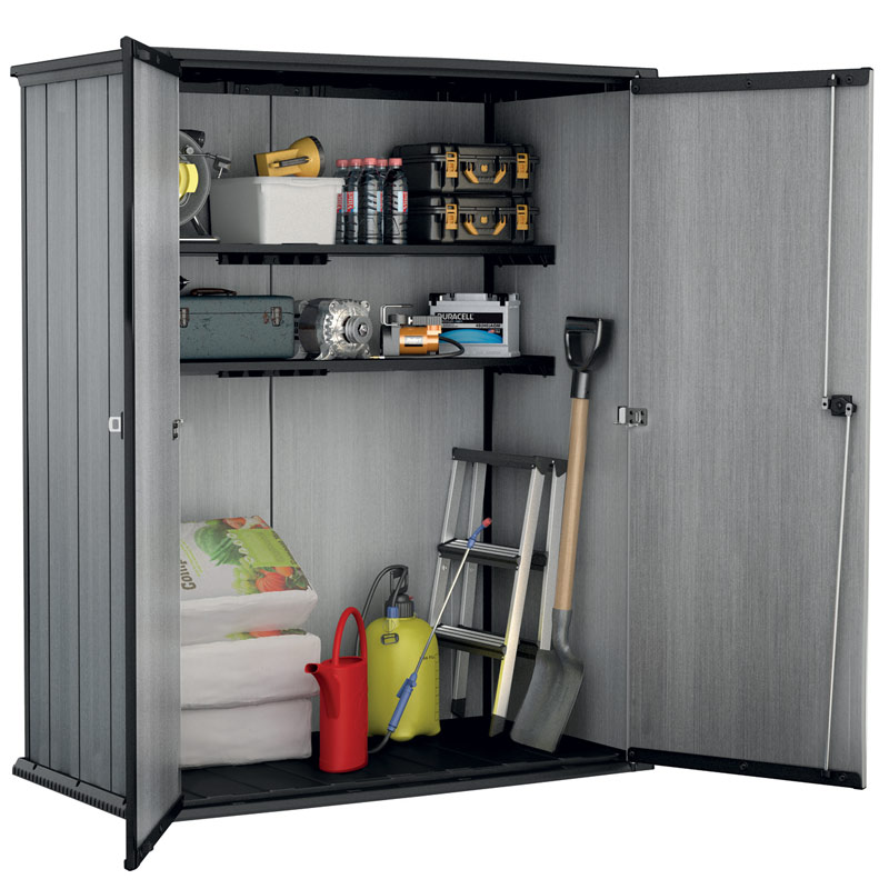 Plastic outdoor storage cupboard