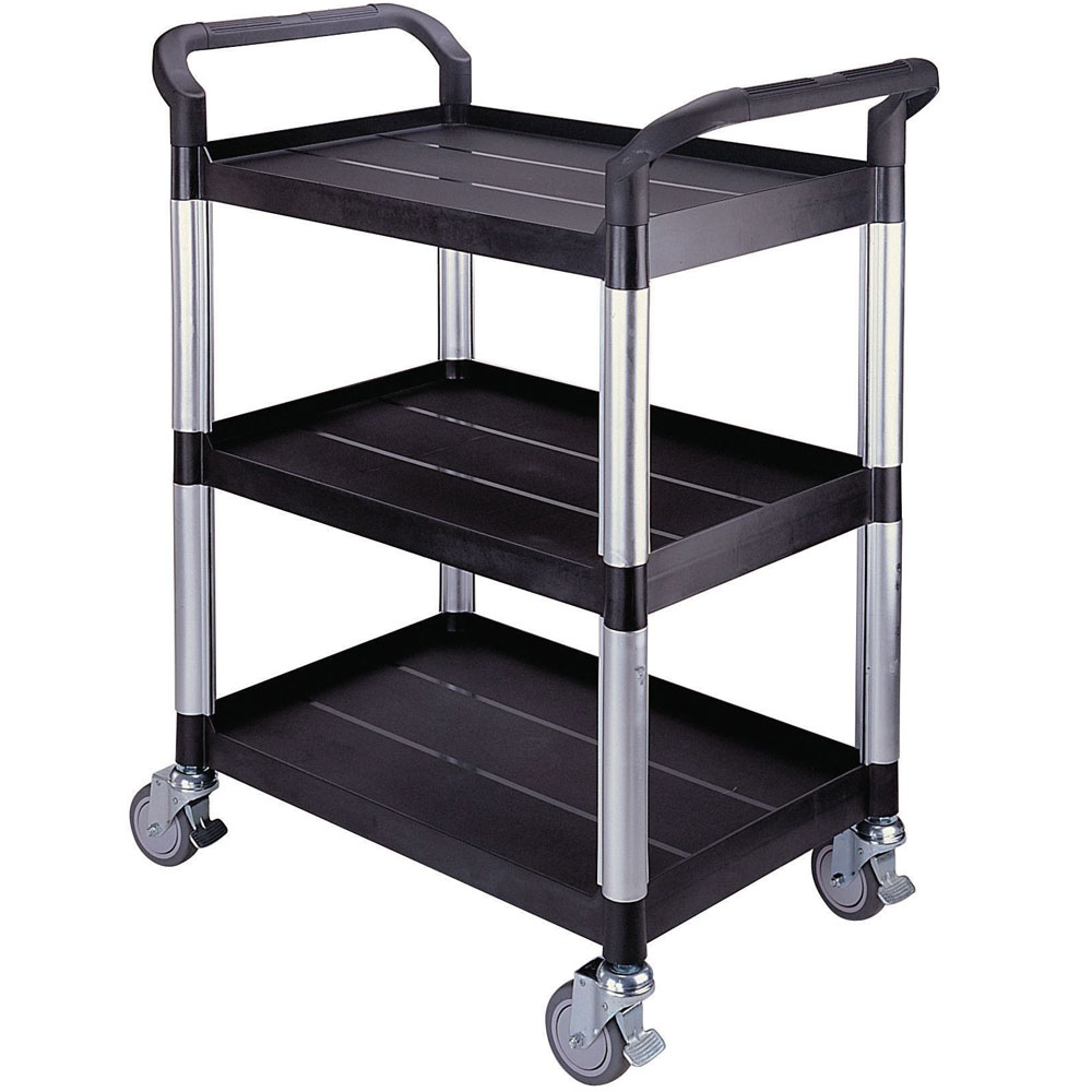 Plastic Tray Trolley with 3 Shelves