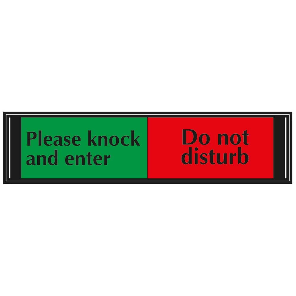 Please Knock and Enter / Do Not Disturb Slider Sign for Doors