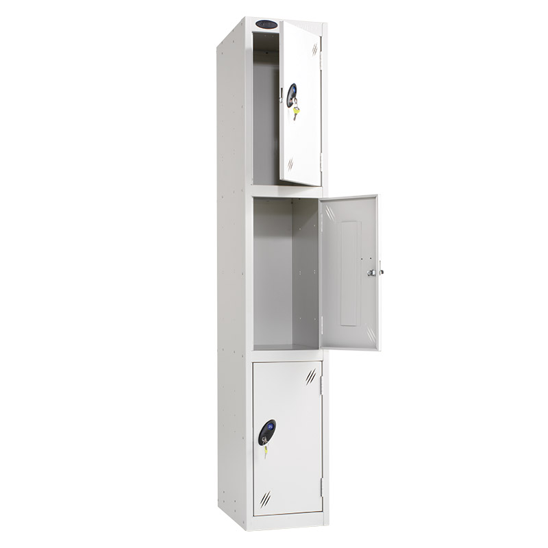 Probe locker three door in white