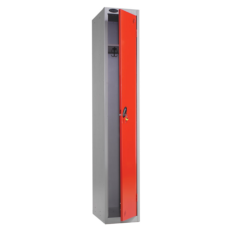 Probe locker with a single red door