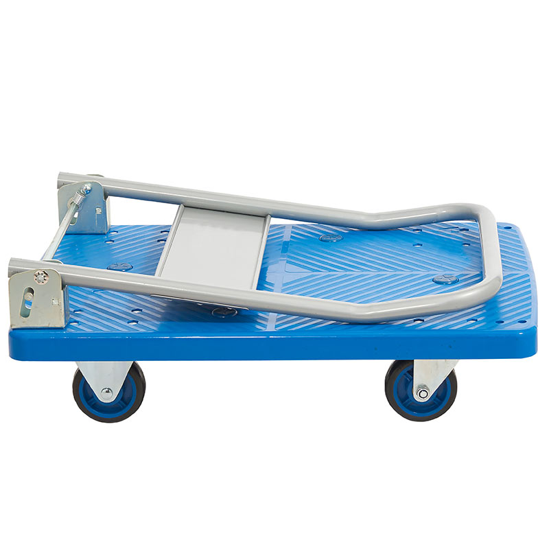 ProPlaz blue platform truck with folded steel handle