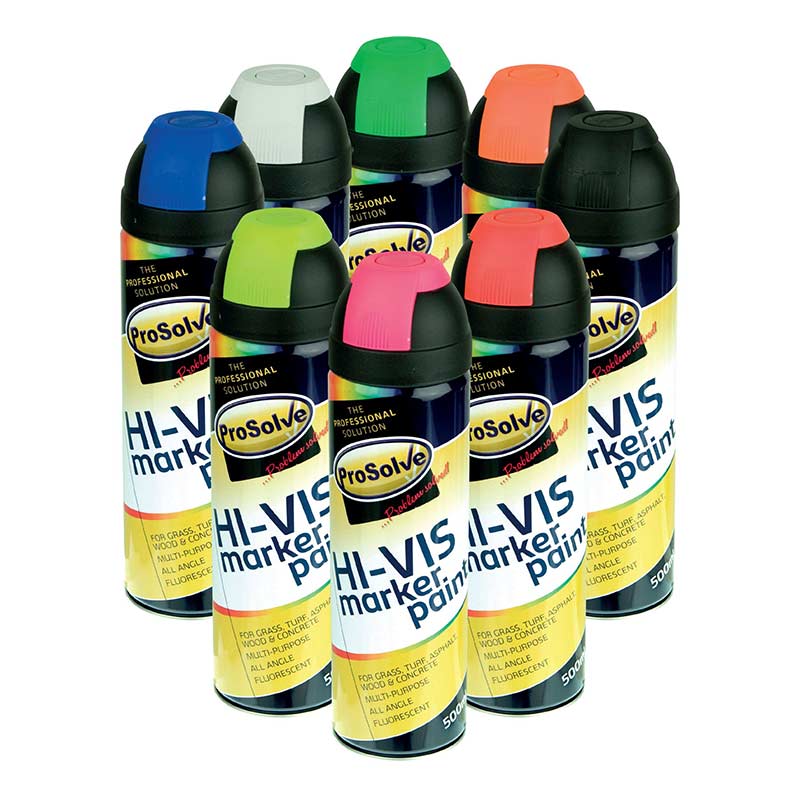 ProSolve Hi-Vis Fluorescent Marker Paint Aerosol - packs of 12