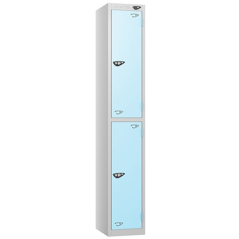 Pure 2-door lockers with ribbon blue doors
