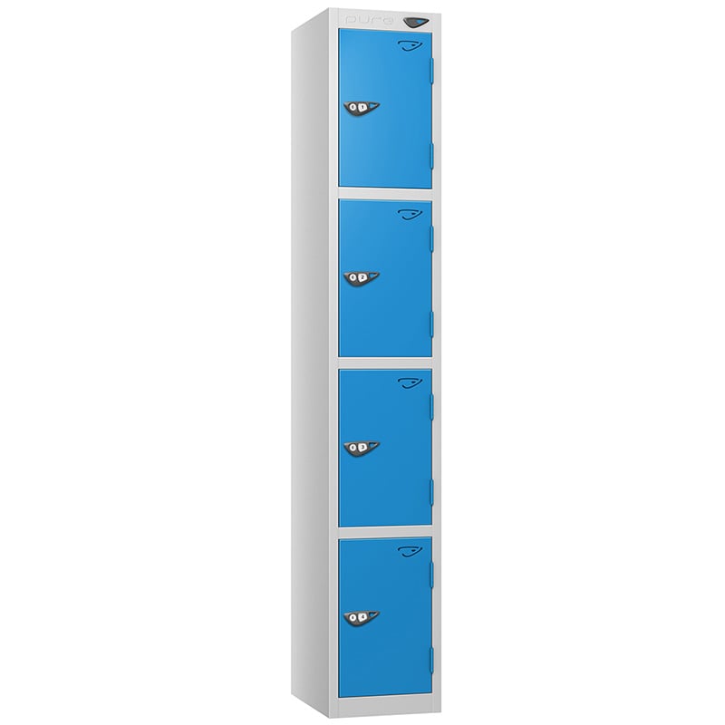 Pure 4-door locker with cobalt blue doors