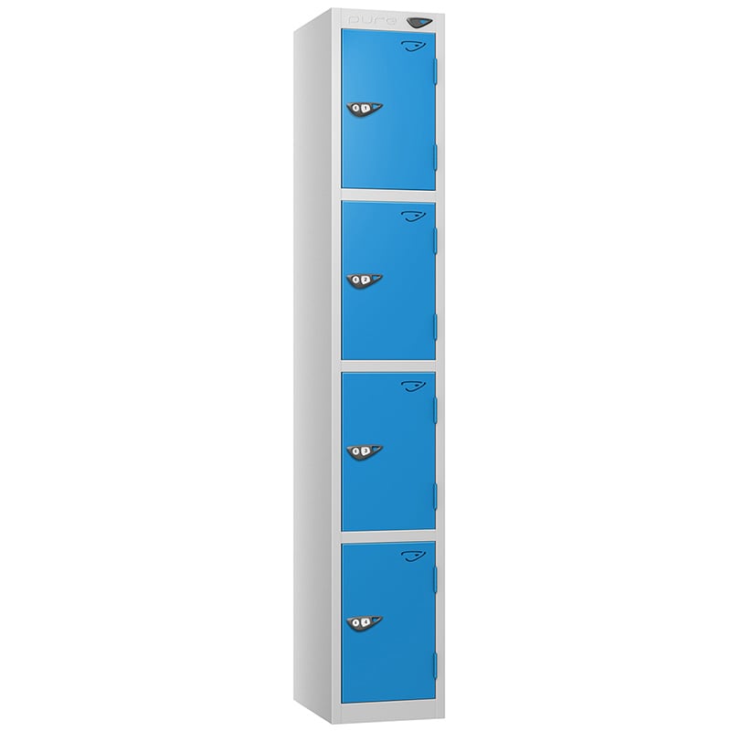 Pure 4-door locker with cobalt blue doors