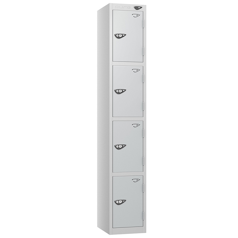 Pure 4-door locker with silver doors