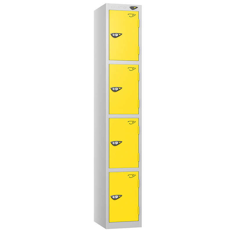 Pure 4-door locker with yellow doors
