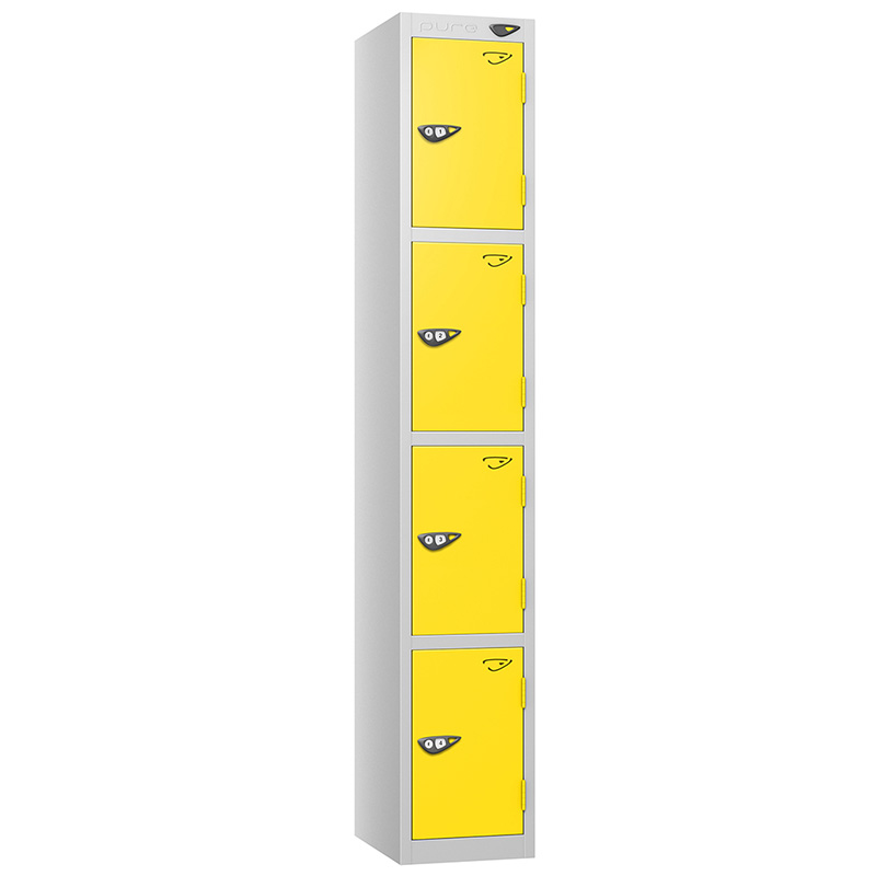 Pure 4-door locker with yellow doors