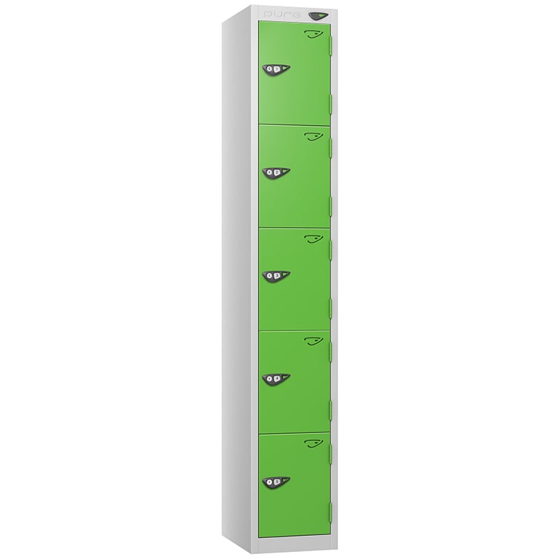 Pure 5-door locker with green doors