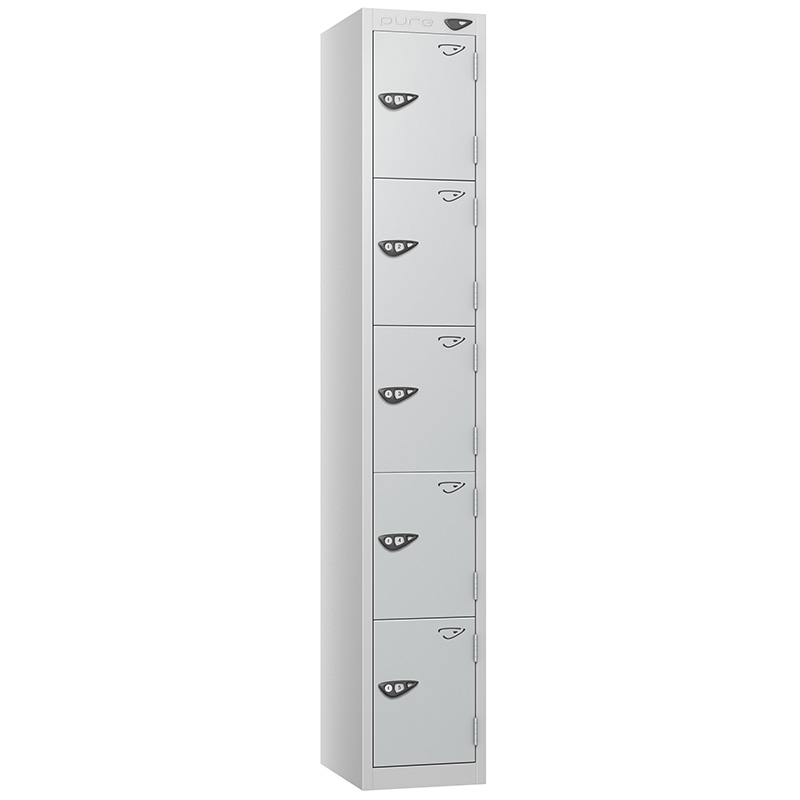 Pure 5-door locker with silver doors