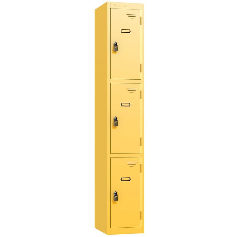 Pure Retro 3-door locker - sunflower yellow