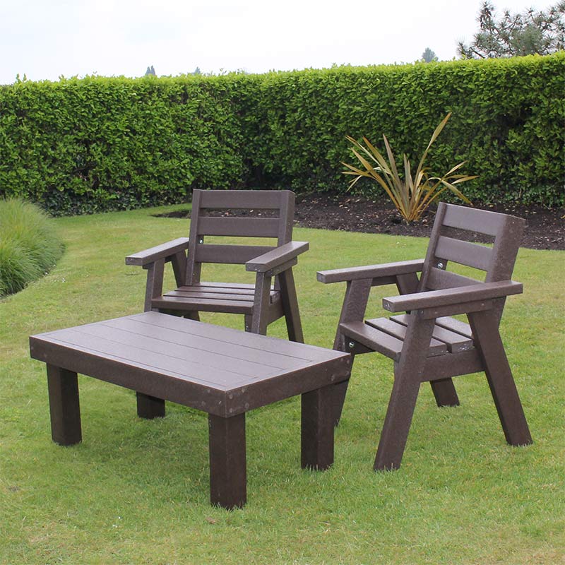 Recycled plastic outdoor garden furniture