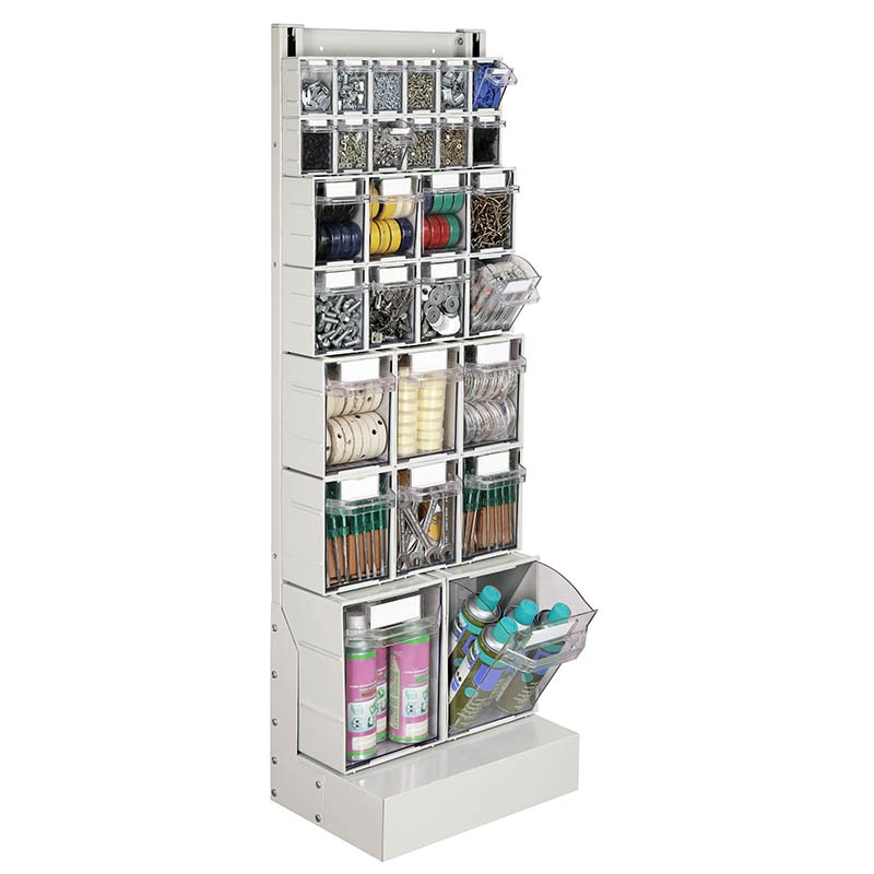 Rhino tilt storage bins in rack