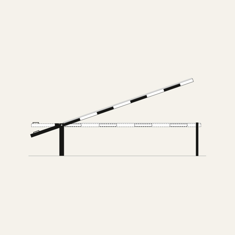 Rising boom barrier arm with fixed post