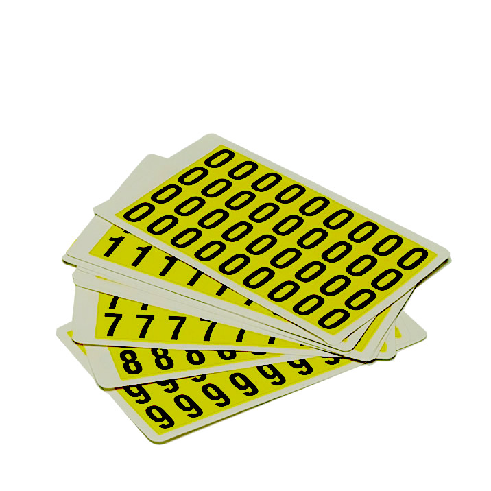 Self-Adhesive Vinyl Labels, Complete Number Sets