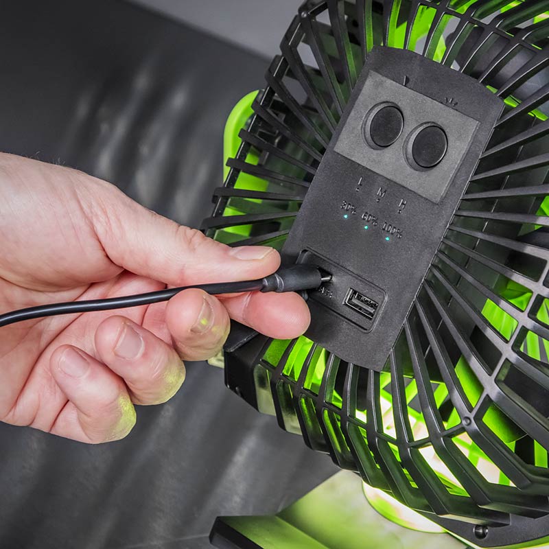 Sealey battery powered fan recharged via USB