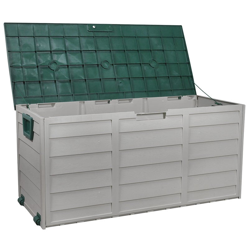 Outdoor Storage Box with Hinged Lift-Up Lid
