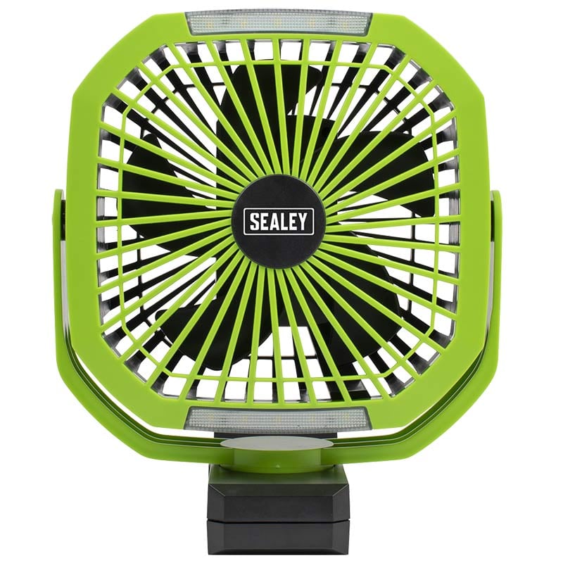 Sealey rechargeable fan with integral work light