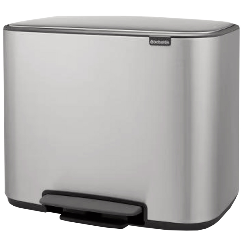 Silver Brabantia triple pedal bin
