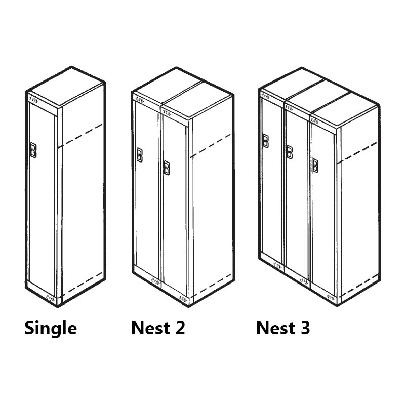 Single Door Metal Locker Nests