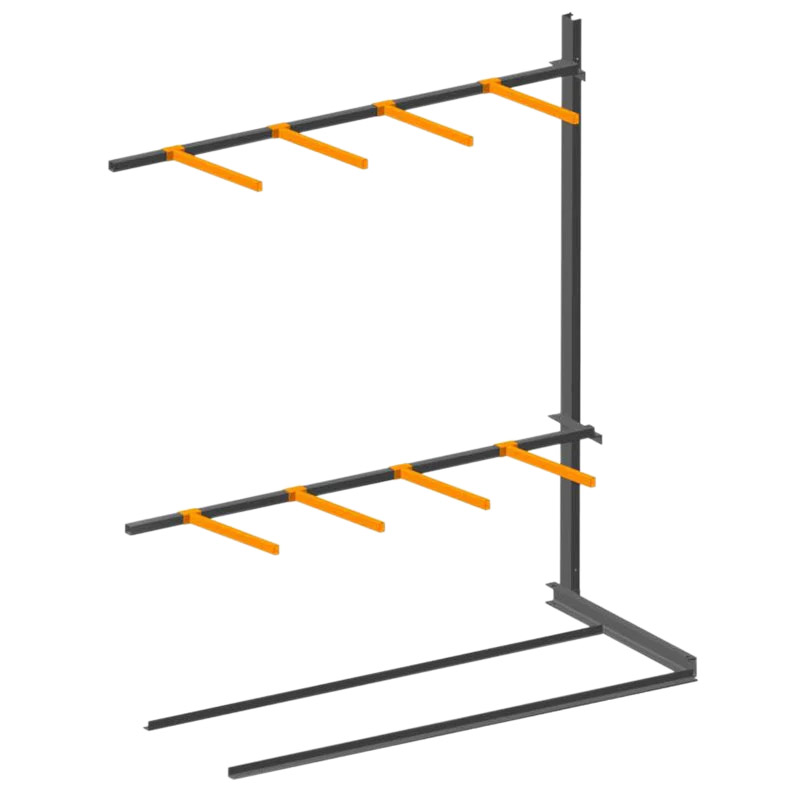 Single-sided vertical storage rack extension bay