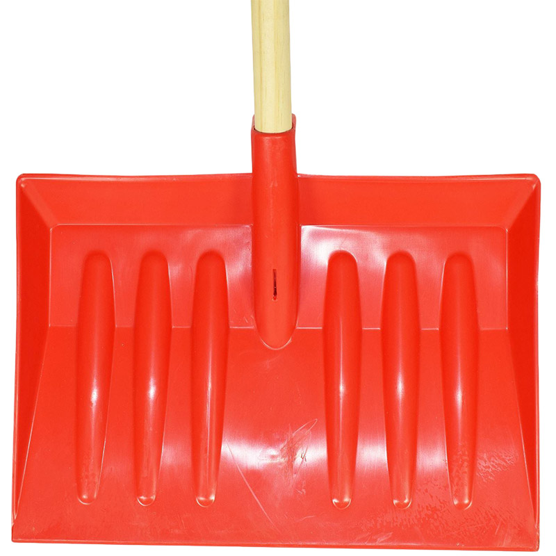 Snow shovel with bright orange head