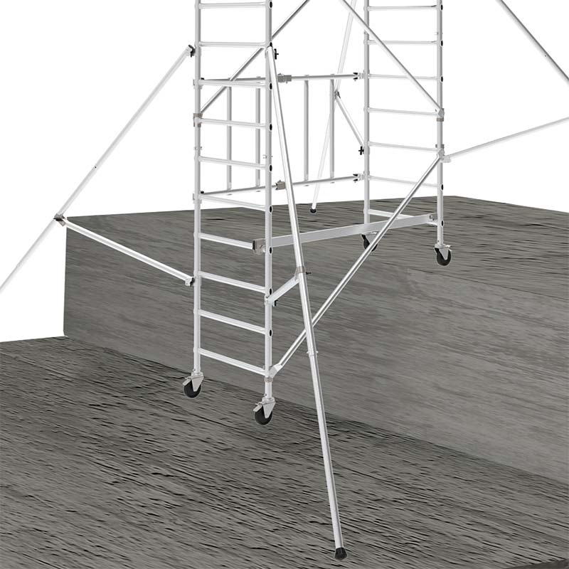 Speedy scaffold tower used on step