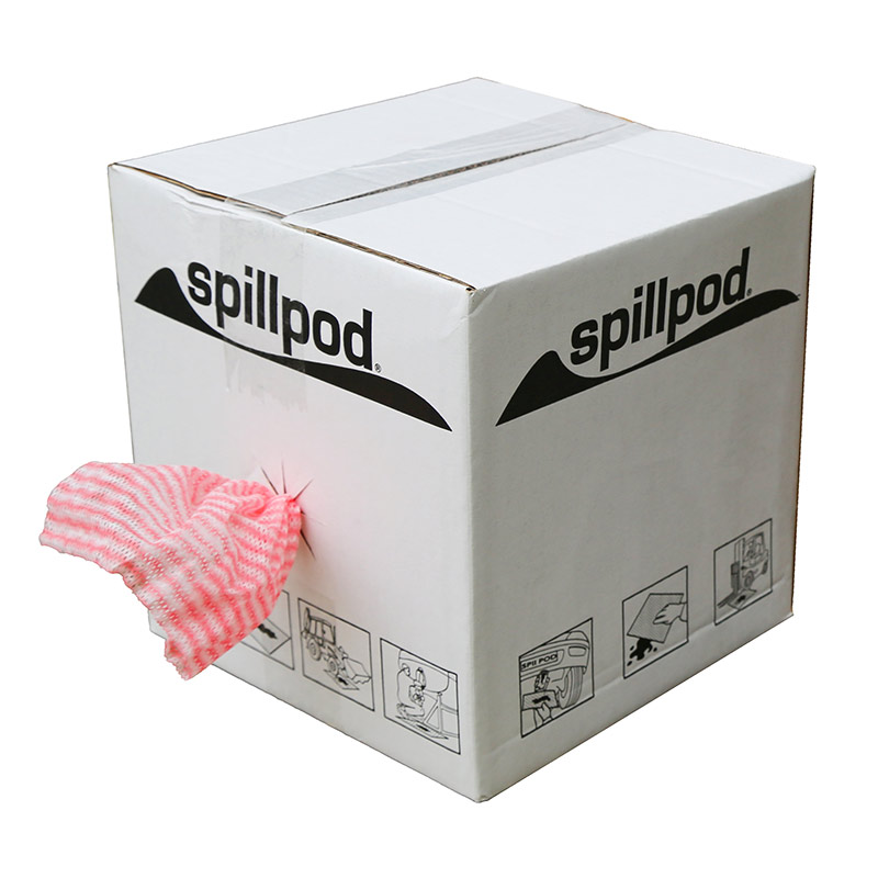 Spillpod J-cloths in dispenser box
