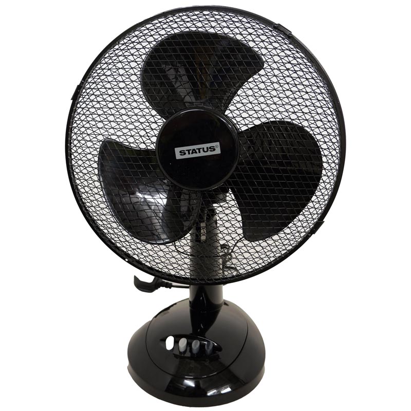 Status black desk fan