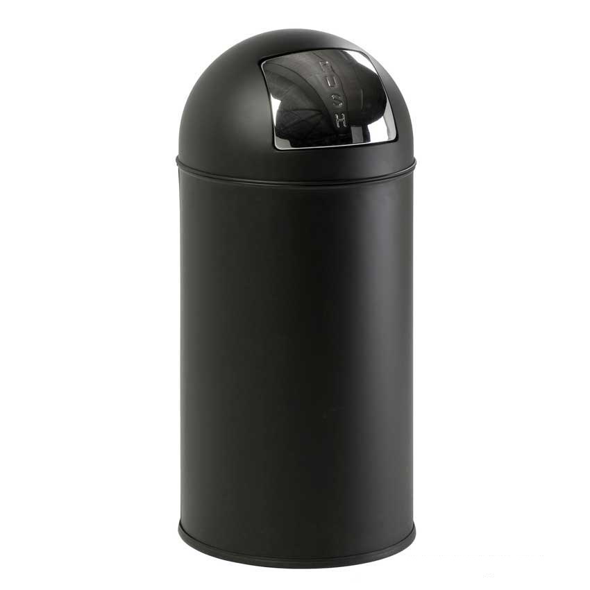 40L Black Steel Push Bin