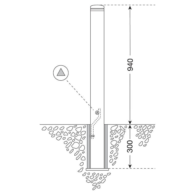 Tetbury removable City Bollard sub-surface fixing