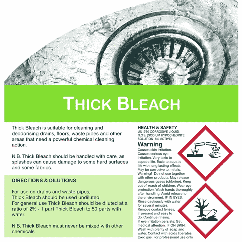 Thick bleach label