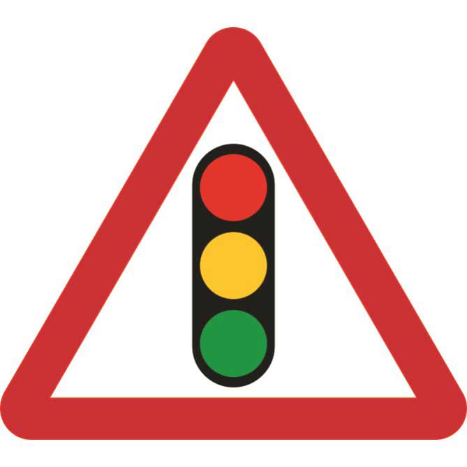 Traffic Lights triangular road traffic sign