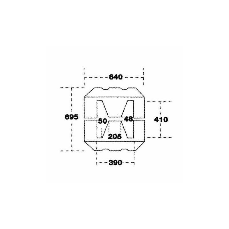 Beam protector diagram UBP2 - 1000 x 640 x 695mm