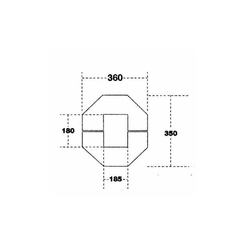 Beam protector diagram UBP3 - 945 x 350 x 360mm
