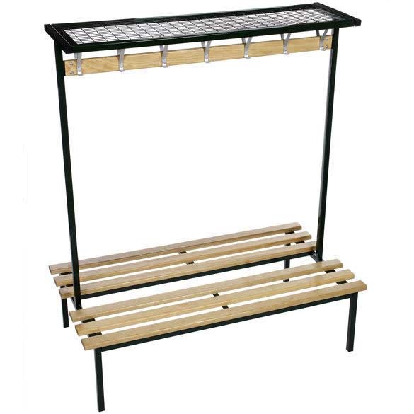 Benchura Evolve double-sided bench with mesh top shelf