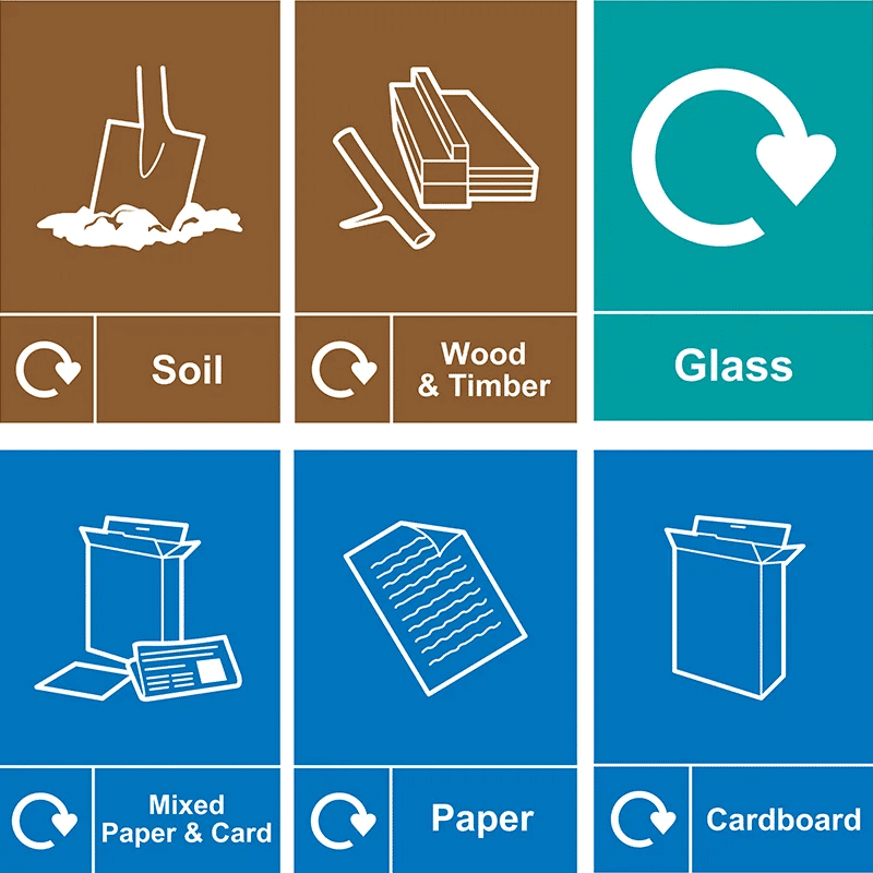 Vinyl self-adhesive recycling signs