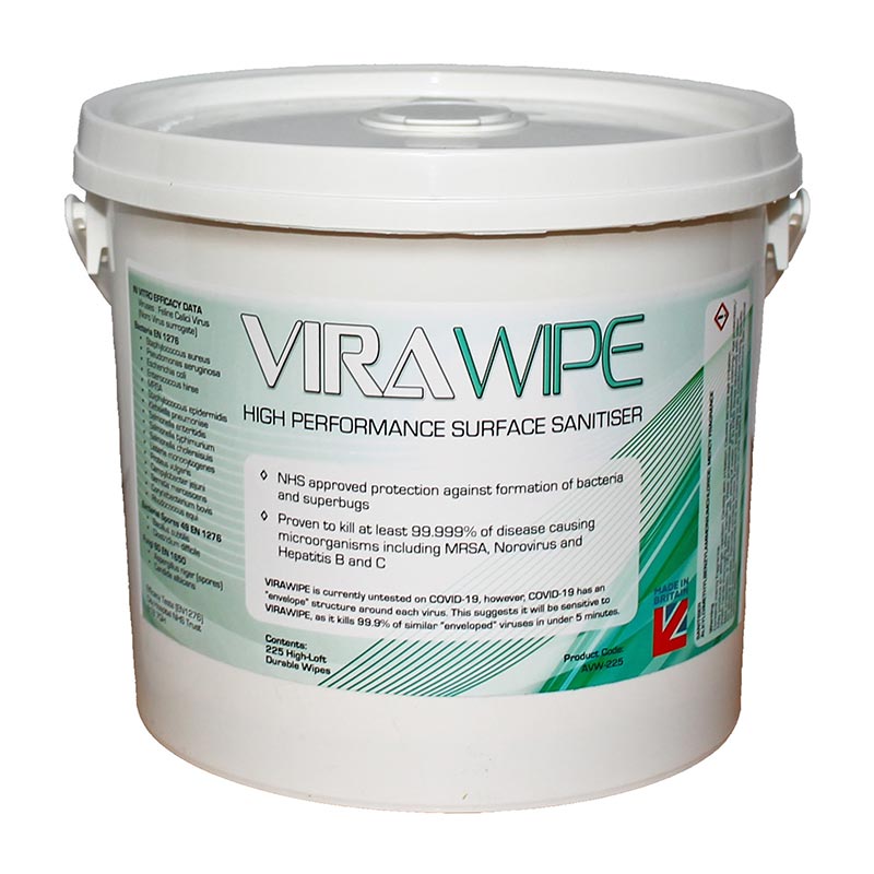 Virawipe high-performance surface sanitising wipes